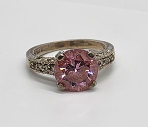 Gorgeous Pink CZ Ring In Sterling