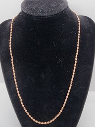 Italian 14k Rose Gold Over Sterling Rice Moon Necklace