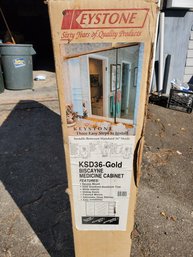 New Old Stock Keystone Biscayne Medicine Cabinet Model KSD36-Gold