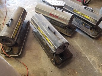 Four Sears & Reddy Kerosene Portable Jobsite Heaters