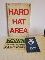 Trio Jobsite Workshop Garage Business Signs - Safety Signs & Handicap Exit