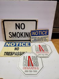 Commerical Jobsite, Work Related Signs - Alarm, No Smoking, No Trespassing & More