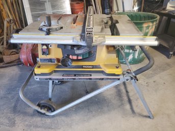 Ridgid 10' Tablesaw On Ridgid Work-N-Haul It 2 Wheeled Folding Cart - See Description