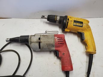 Two Corded Screw Gun Shooters - Dewalt & Milwaukee