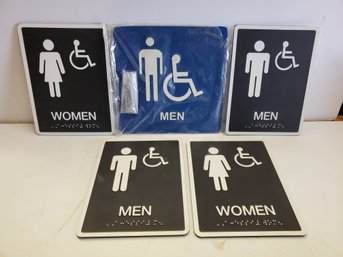 Assorted Plastic Men & Women Handicap Braille Door Signs