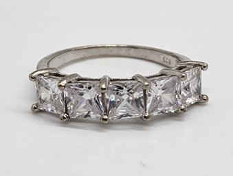 5 Stone CZ Ring In Sterling Silver