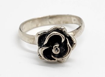 Vintage Floral Sterling Silver Ring