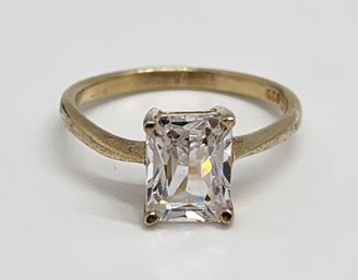 Vintage Gold Over Sterling CZ Ring