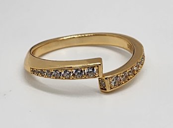 Fancy Gold Over Sterling CZ Open Ring