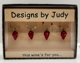 Designs By Judy Strawberry Wine Charms