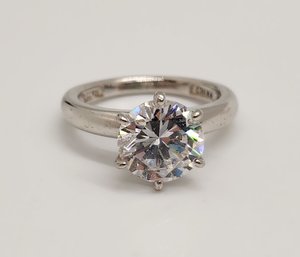 Gorgeous CZ Solitaire Ring In Sterling