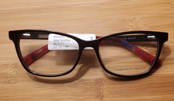 Gorgeous NWT Christian Siriano Glasses Black With Pink Multicolored Arms