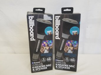 Pair Of Billboard Bluetooth Wireless Karaoke Mic & Speakers