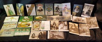 Lot Of 28 Vintage Postcards ~ St. Patrick's Day ~ Thanksgiving ~ Birthday ~ Valetine's & More