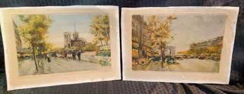 2 Signed & Numbered Charles Moudin Colored Prints