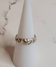 Heart And X Sterling Silver Ring Size 7