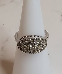 Stunning Cz And Sterling Silver Ring Size 5