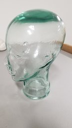 Glass Head Sculpture, Hat Holder Or Wig Holder