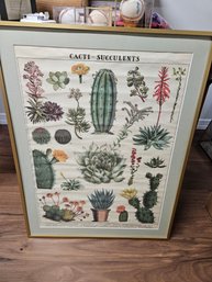 Framed Cactus Picture, 24x31