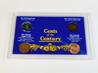 Cents Of The Century - 4 Coin Set In Holder