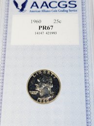 1960 Silver Proof Washington Quarter PR67    In Slab