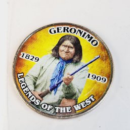 Colorized Kennedy Half Dollar - Geronimo - Legends Of The West