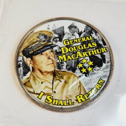Colorized Kennedy Half Dollar - General Douglas MacArthur