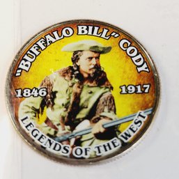 Colorized Kennedy Half Dollar - Buffalo Bill - Legends Of The West