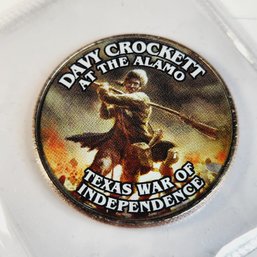Colorized Kennedy Half Dollar - Davie Crockett At The Alamo Texas War Of Independence