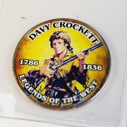Colorized Kennedy Half Dollar - Davie Crockett - Legends Of  The West