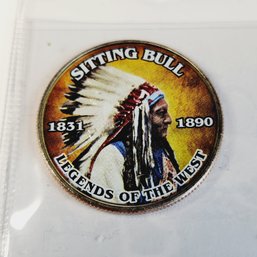 Colorized Kennedy Half Dollar - Sitting Bull - Legends Of The West