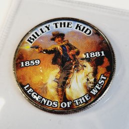 Colorized Kennedy Half Dollar -billy The Kid - Legends Of The West
