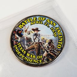 Colorized Kennedy Half Dollar - Battle Of San Jacinto - Texas War Of Independence