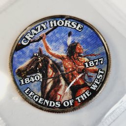Colorized Kennedy Half Dollar - Crazy Horse - Legends Of The West
