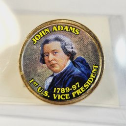 Colorized Presidential  Golden Dollar - John Adams 1st Vice President