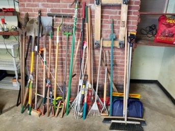 Massive Lot Of Tools, Shovels, Rakes, Gardening Tools, Etc