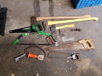 Lot Of Axes And Saws