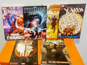 6 MARVEL COMIC Books, INCLUDES X-MEN, 2 PUNISHER THANOS AND MORE