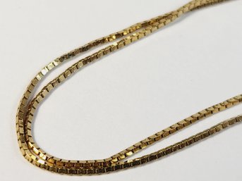 14k Yellow Italian Gold Box Chain Link Necklace