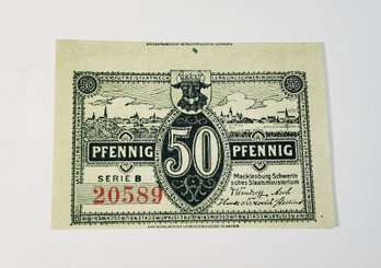 ANTIQUE....1920s  50 Pfennig Bank Note  Notgeld German For 'Emergency Money' Perfect Condition