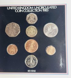 1983 United Kingdom Brilliant Uncirculated Coin Set - ROYAL MINT 8 Coin Set In Folder With Info
