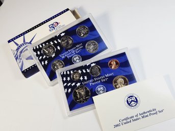 Complete 2002 United States Proof Set With State Quarters 10 Coin Set With COA