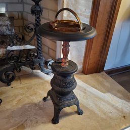 Replica Pot Belly Stove Metal Smoking Stand / Ashtray Stand