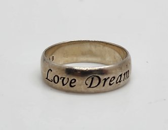 Vintage 'love, Dream, Believe' Sterling Silver Ring