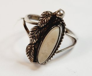 Vintage Sterling Silver White Stone  Ring