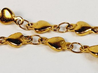Vintage Gold Tone Baby Heart Link Bracelet