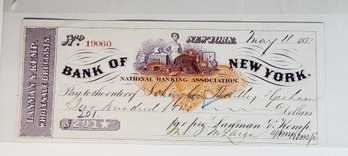 Check From Bank Of New York  Dated May 11,1872