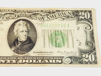 1934 Series Old Style $20 Dollar Bill (89 Years Young)