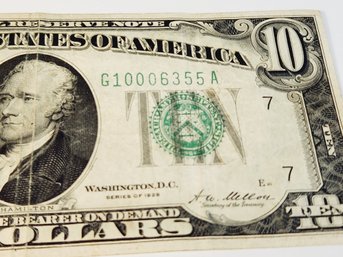 1928 $10 Dollar Bill Old Style