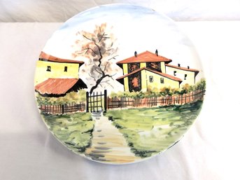 Decorative Hand Painted 12.5' Plate Made In Italy Initialed/numbered By Artist